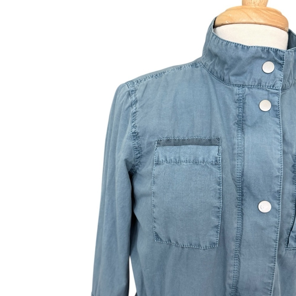 LOFT Blue Tie Waist Utility Jacket XS - Picture 3 of 11